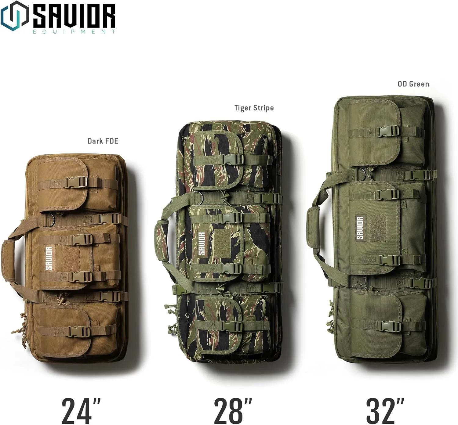 Savior Equipment American Classic Shorty Tactical Double Short Gun Case Pistol Bag, Spacious Front Pockets, Padded Shoulder Strap Included