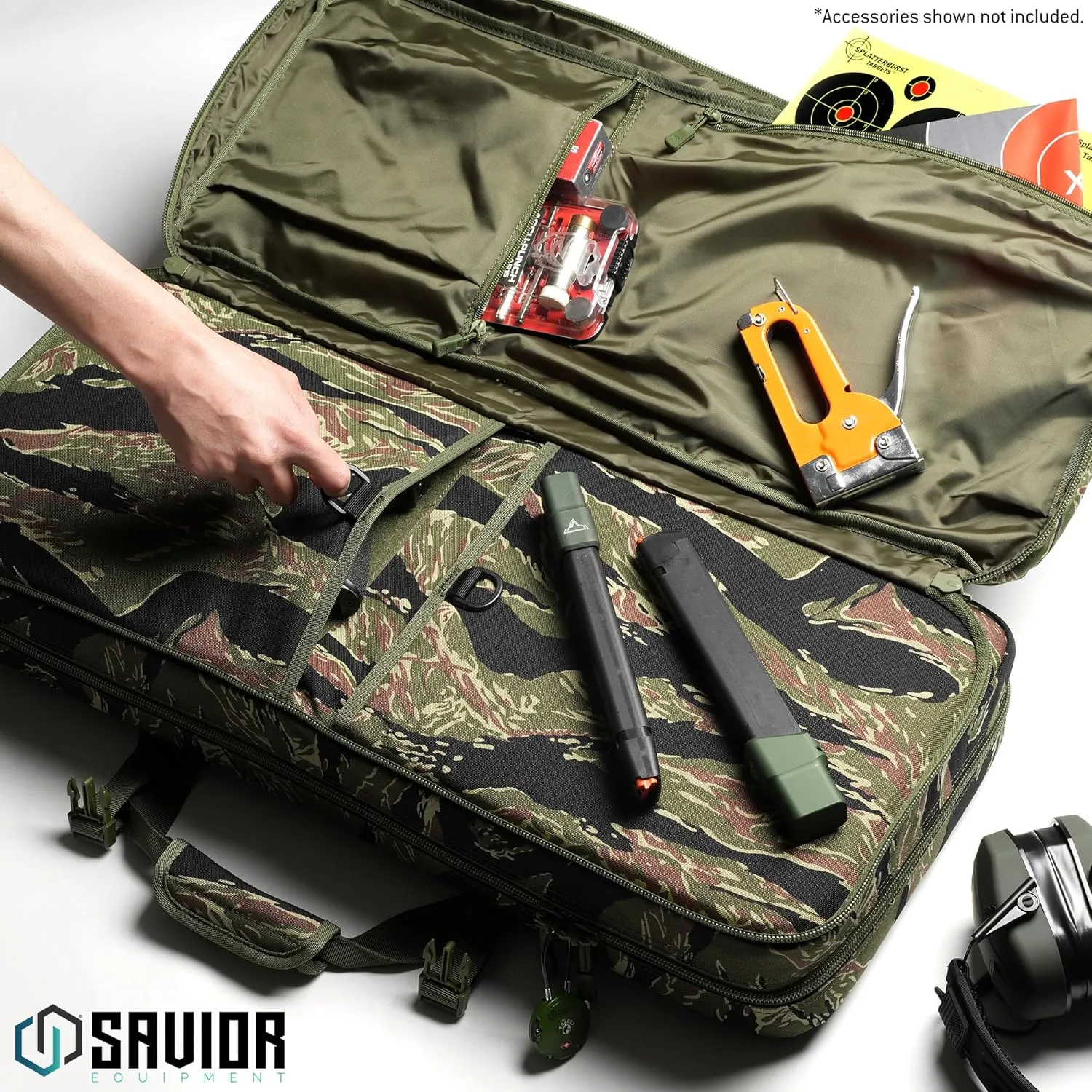Savior Equipment American Classic Shorty Tactical Double Short Gun Case Pistol Bag, Spacious Front Pockets, Padded Shoulder Strap Included