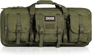 Savior Equipment American Classic Shorty Tactical Double Short Gun Case Pistol Bag, Spacious Front Pockets, Padded Shoulder Strap Included