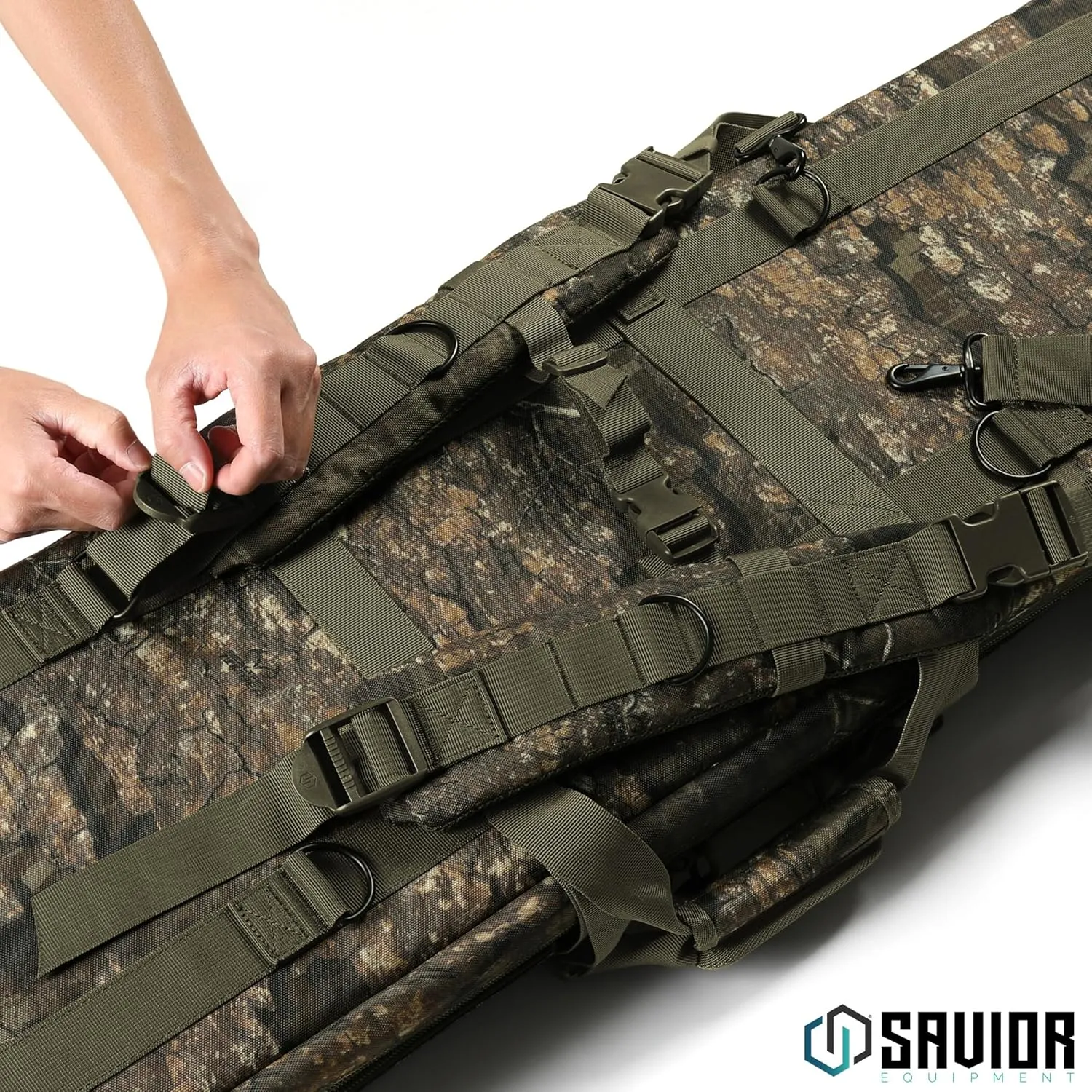 Savior Equipment American Classic Tactical Double Long Gun Bag Pistol Transportation Case w/Backpack Strap, Lockable Compartment, Available Length in 36" 42" 46" 51" 55"