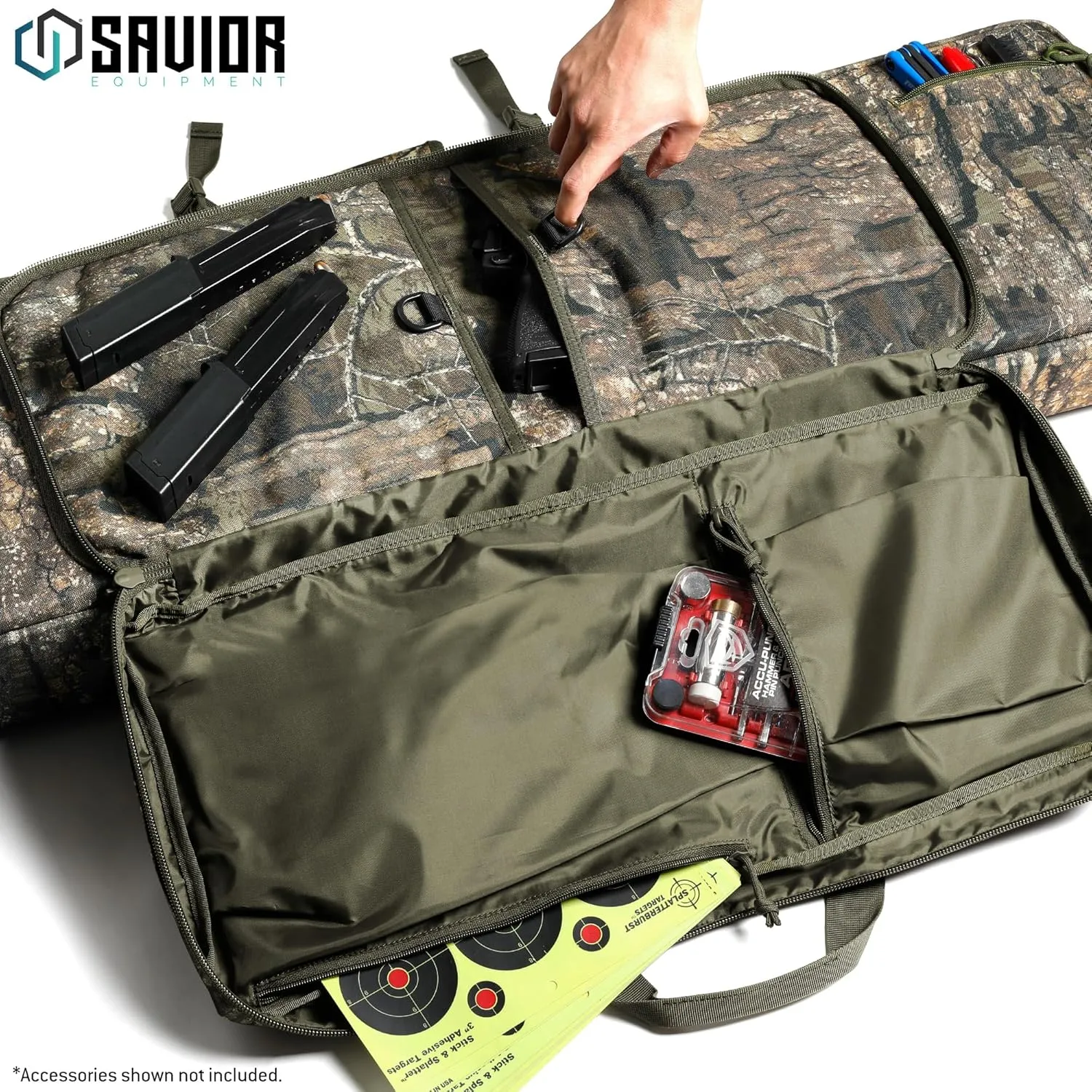 Savior Equipment American Classic Tactical Double Long Gun Bag Pistol Transportation Case w/Backpack Strap, Lockable Compartment, Available Length in 36" 42" 46" 51" 55"