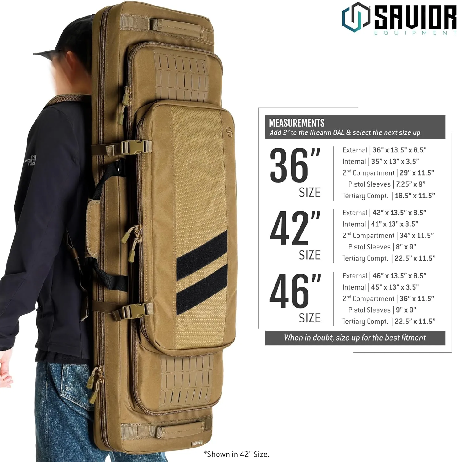 Savior Equipment Specialist Series Tactical Double Long Gun Bag Case Backpack 4 Pistol Handgun Storage, Lockable Zippers, Padded Drag Handles, w/Adjustable Shoulder Strap