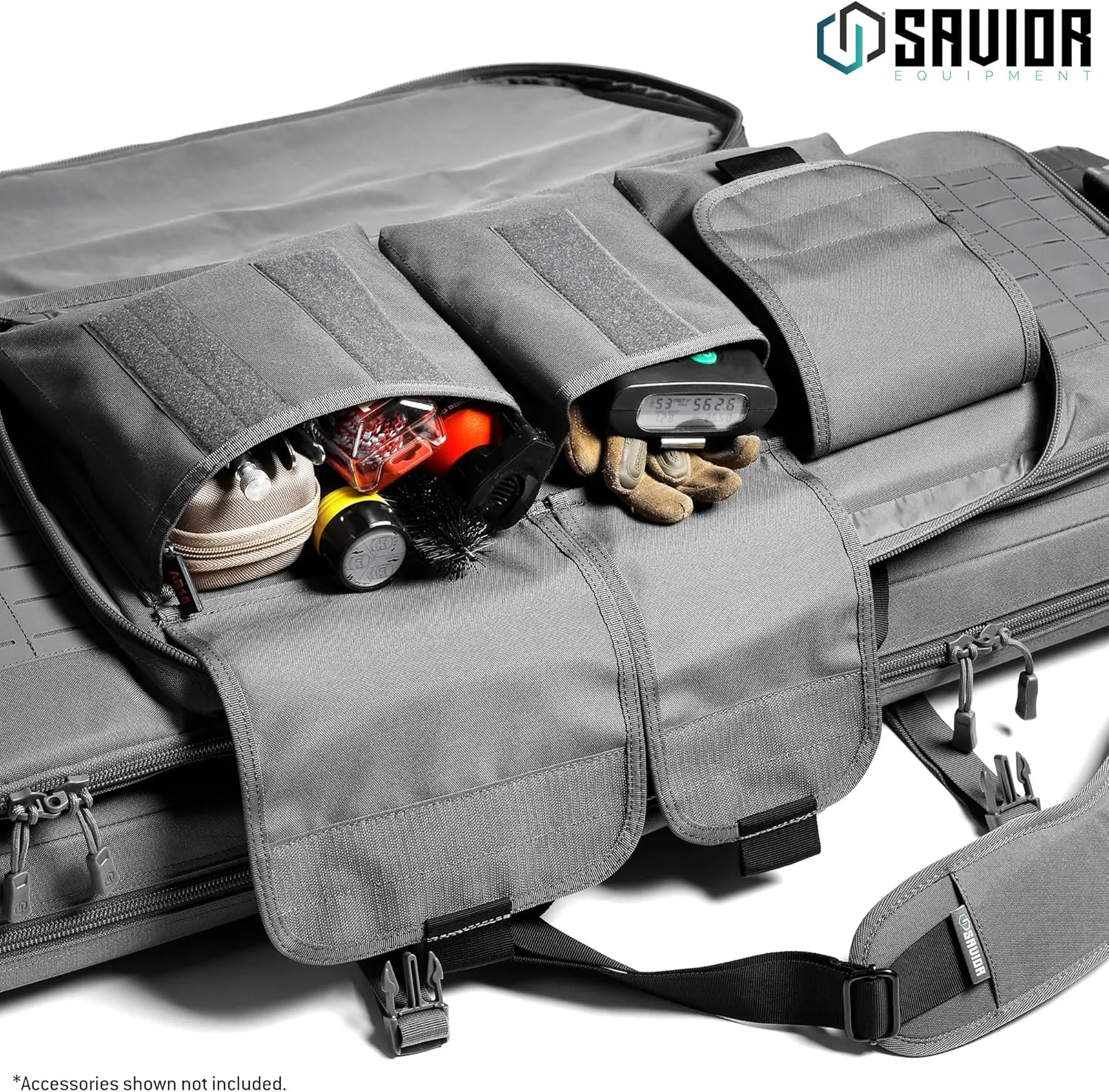 Savior Equipment Specialist Series Tactical Double Long Gun Bag Case Backpack 4 Pistol Handgun Storage, Lockable Zippers, Padded Drag Handles, w/Adjustable Shoulder Strap