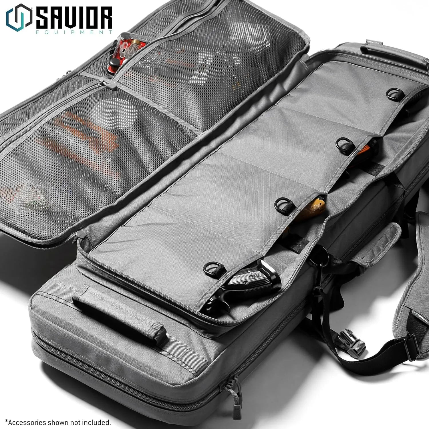 Savior Equipment Specialist Series Tactical Double Long Gun Bag Case Backpack 4 Pistol Handgun Storage, Lockable Zippers, Padded Drag Handles, w/Adjustable Shoulder Strap