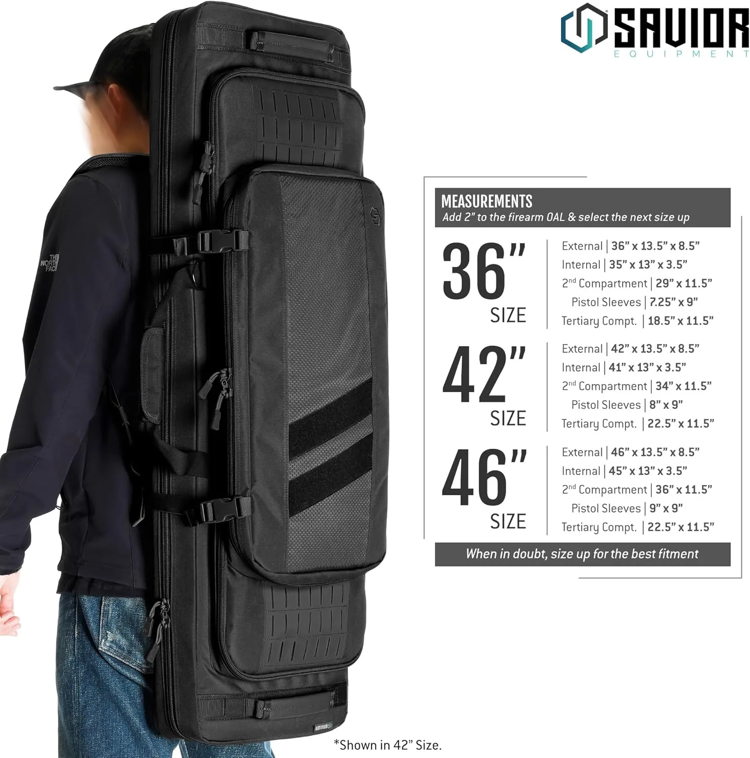 Savior Equipment Specialist Series Tactical Double Long Gun Bag Case Backpack 4 Pistol Handgun Storage, Lockable Zippers, Padded Drag Handles, w/Adjustable Shoulder Strap