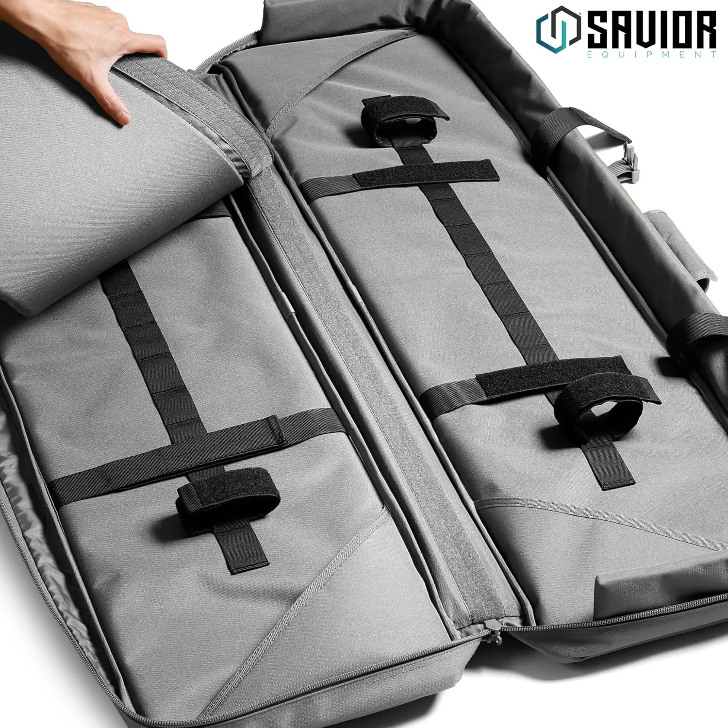 Savior Equipment Specialist Series Tactical Double Long Gun Bag Case Backpack 4 Pistol Handgun Storage, Lockable Zippers, Padded Drag Handles, w/Adjustable Shoulder Strap