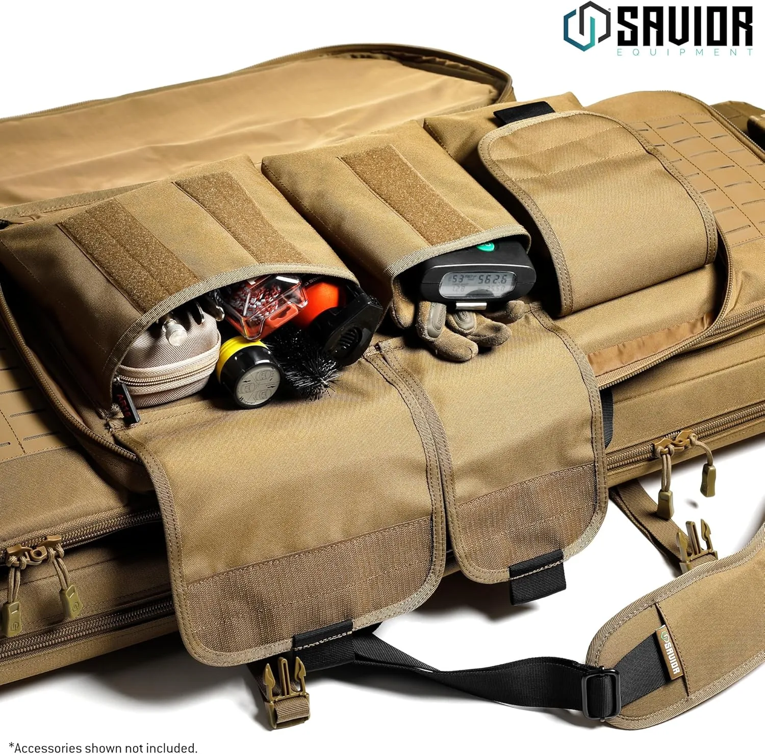 Savior Equipment Specialist Series Tactical Double Long Gun Bag Case Backpack 4 Pistol Handgun Storage, Lockable Zippers, Padded Drag Handles, w/Adjustable Shoulder Strap