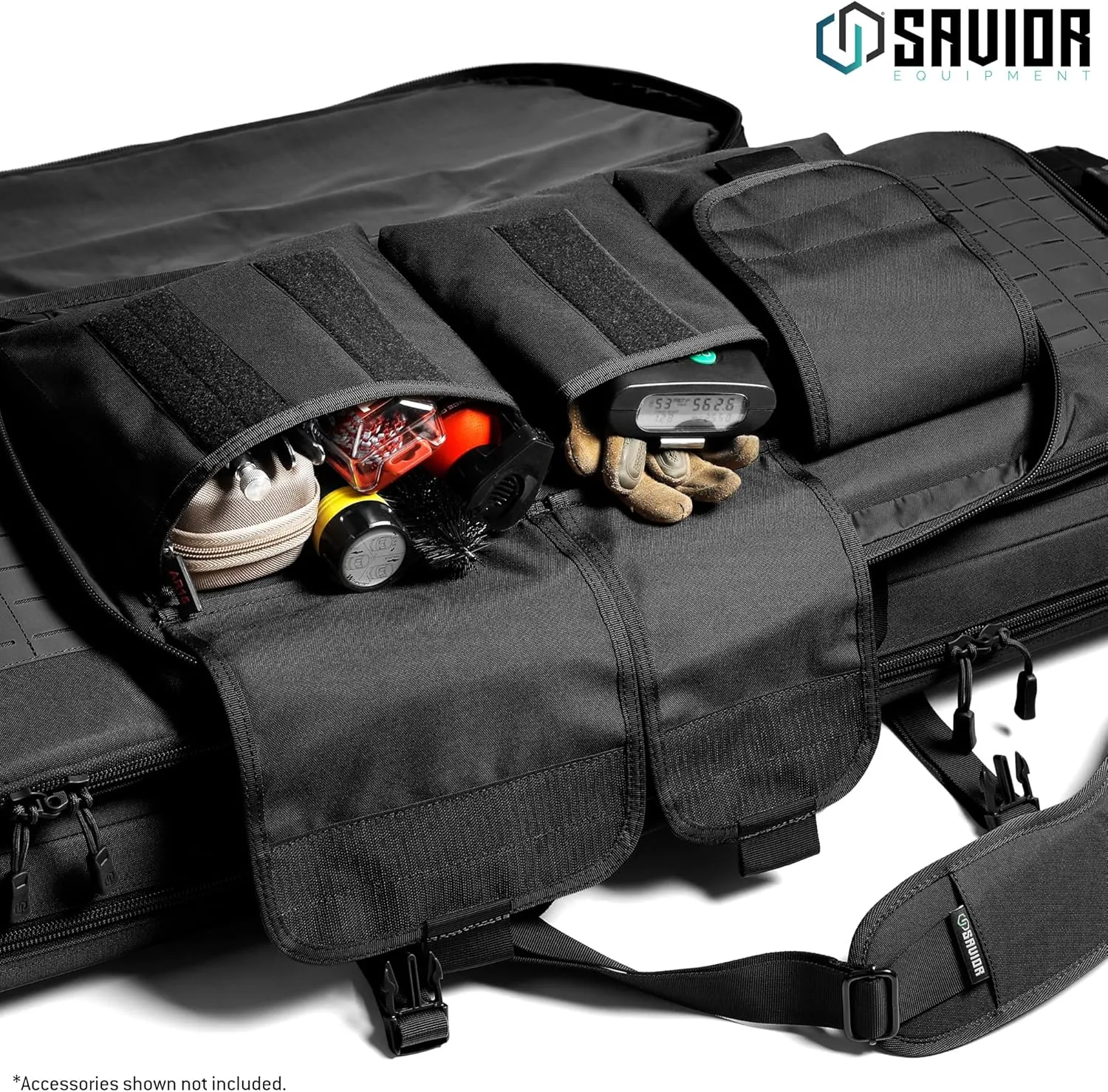 Savior Equipment Specialist Series Tactical Double Long Gun Bag Case Backpack 4 Pistol Handgun Storage, Lockable Zippers, Padded Drag Handles, w/Adjustable Shoulder Strap