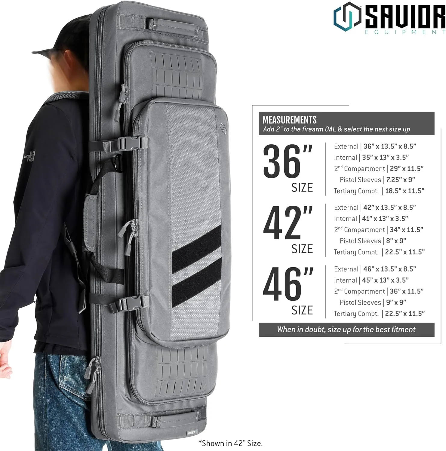 Savior Equipment Specialist Series Tactical Double Long Gun Bag Case Backpack 4 Pistol Handgun Storage, Lockable Zippers, Padded Drag Handles, w/Adjustable Shoulder Strap