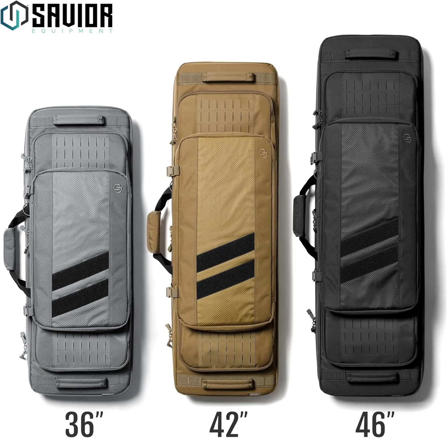 Savior Equipment Specialist Series Tactical Double Long Gun Bag Case Backpack 4 Pistol Handgun Storage, Lockable Zippers, Padded Drag Handles, w/Adjustable Shoulder Strap