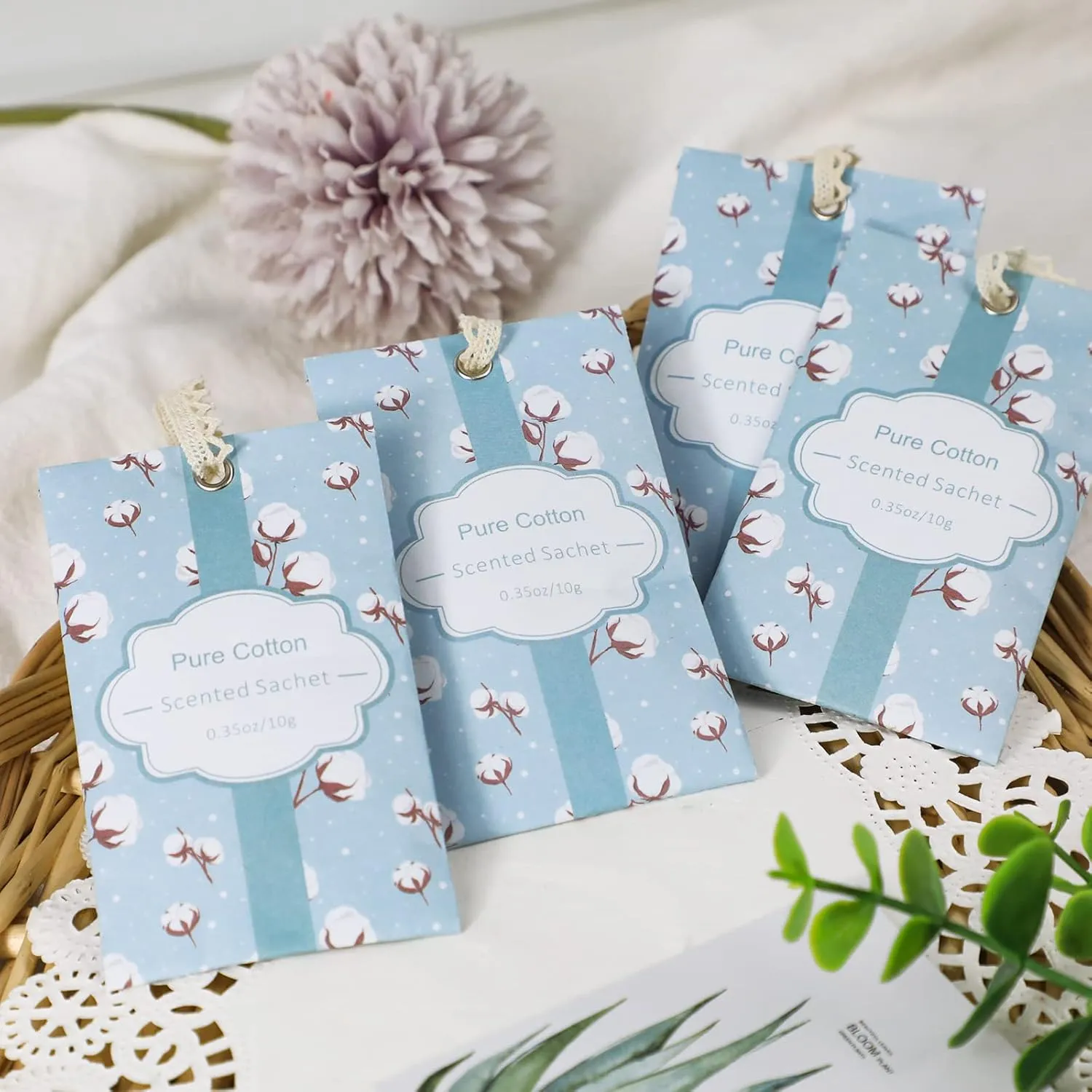 SCENTORINI Cotton Scented Sachets for Home, 14 Pack Bags Home Fragrance Sachet