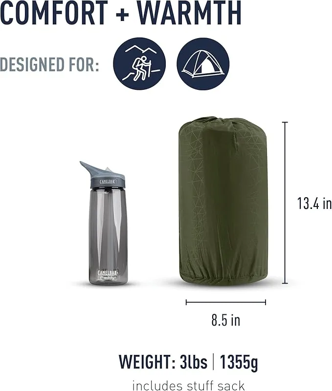 Sea to Summit Camp Plus Self-Inflating Foam Sleeping Mat for Camping, Rectangular - Large (79 x 25 x 3 inches)