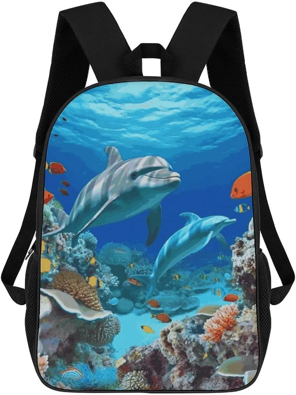 Seabed Coral Fish Dolphins Laptop Backpack for Women Lightweight Computer Bag 17 Inch Casual Bag Travel Backpacks for Man