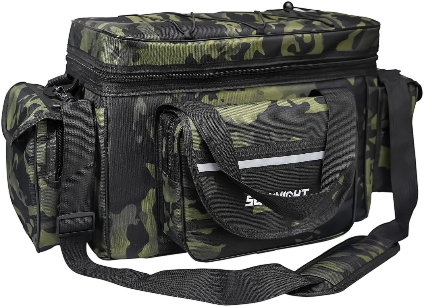 Seaknight Carp Fishing Bag SK003 Single Shoulder Sea Fishing Tackle Bags Holdall Camouflage Outdoor Carryall Bag Hiking Travel Pack 50CM*28CM*27CM