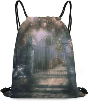 Secret Garden Drawstring Backpacks For Mans And Women Drawstring Waterproof Sport Pack String Cinch Bags For Travelling,Gym