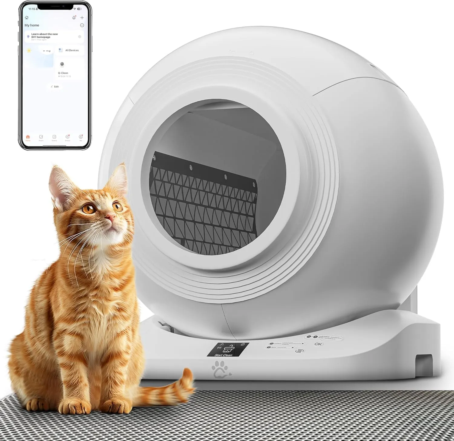Self Cleaning Litter Box | 65L XL Capacity with APP Control & Odor-Free System | Built-in 13L Waste Bin | 120°Safety Auto-Stop | Durable for Multi-Cat Homes | Automatic Litter Robot Includes Mat   Bag