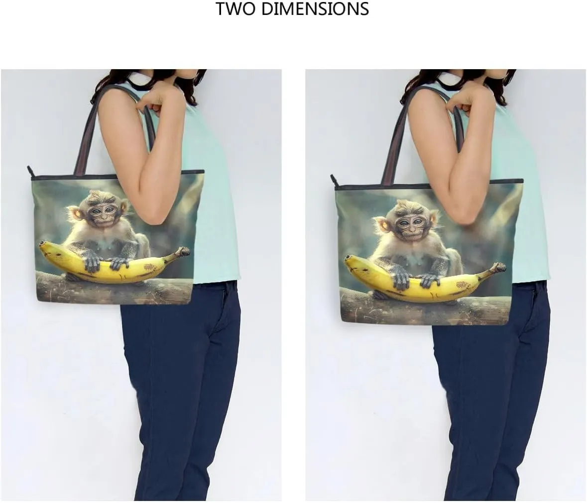 senya Monkey Banana Shoulder Bags Large Handle Ladies Handbag
