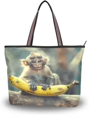senya Monkey Banana Shoulder Bags Large Handle Ladies Handbag