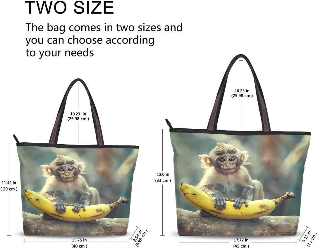 senya Monkey Banana Shoulder Bags Large Handle Ladies Handbag