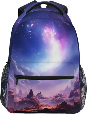 senya Purple Ray Canyon Backpack Water-Resistant Lightweight Bookbags Travel Bag with Mesh Side Pockets
