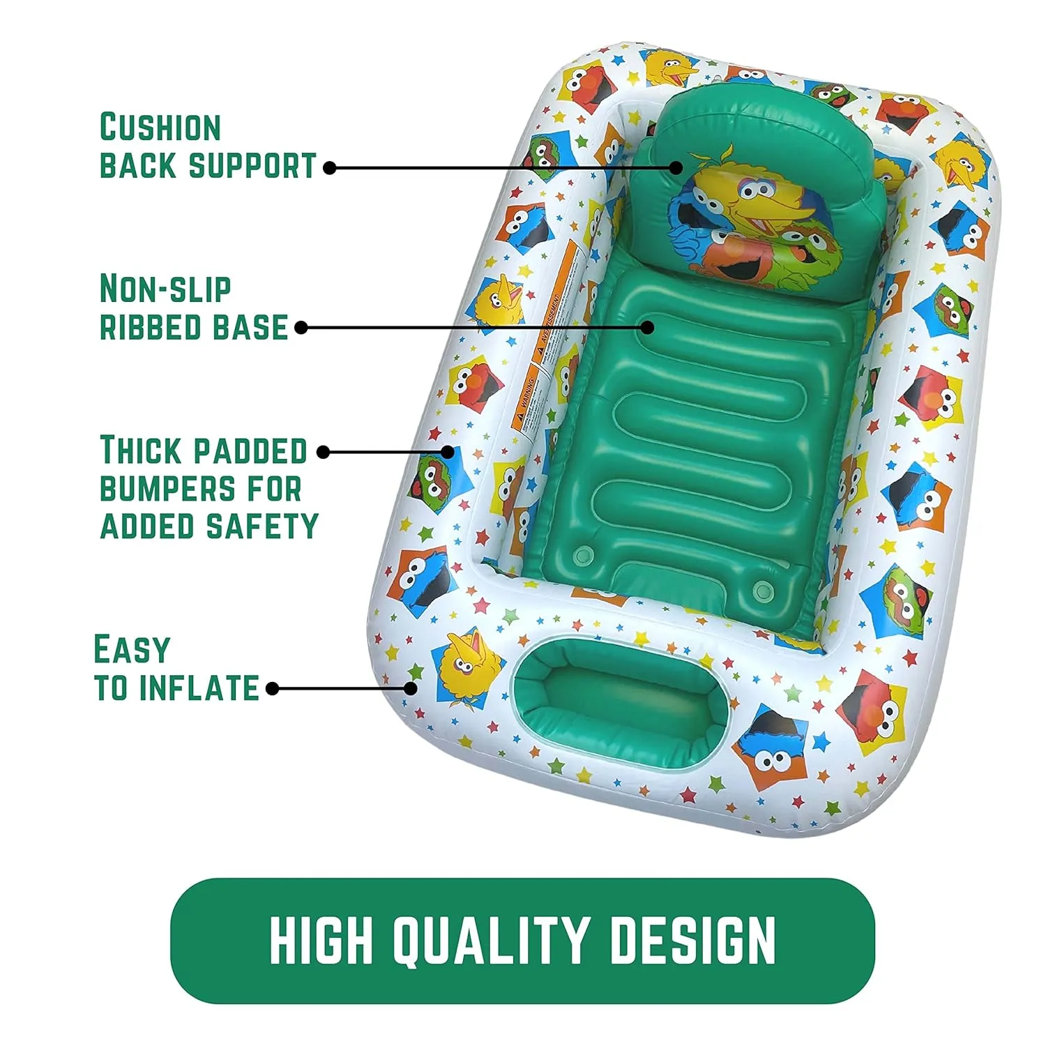 Sesame Street Sesame Squad Inflatable Tub - Baby Bathtub