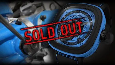 SEVENFRIDAY NEW Industrial Essence Blue Steel PVD Box/Papers/Warranty #P1-04