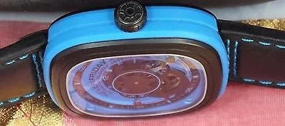 SEVENFRIDAY NEW Industrial Essence Blue Steel PVD Box/Papers/Warranty #P1-04