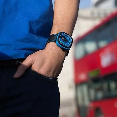 SEVENFRIDAY NEW Industrial Essence Blue Steel PVD Box/Papers/Warranty #P1-04