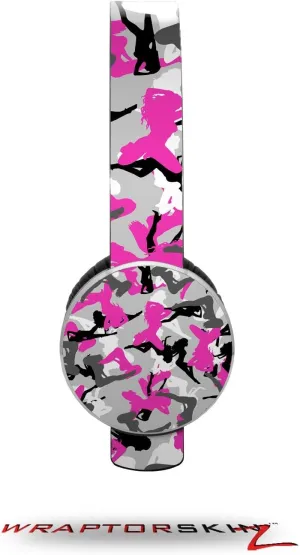 Sexy Girl Silhouette Camo Hot Pink Fuschia Decal Style Skin (fits Sol Republic Tracks Headphones - Headphones NOT Included)