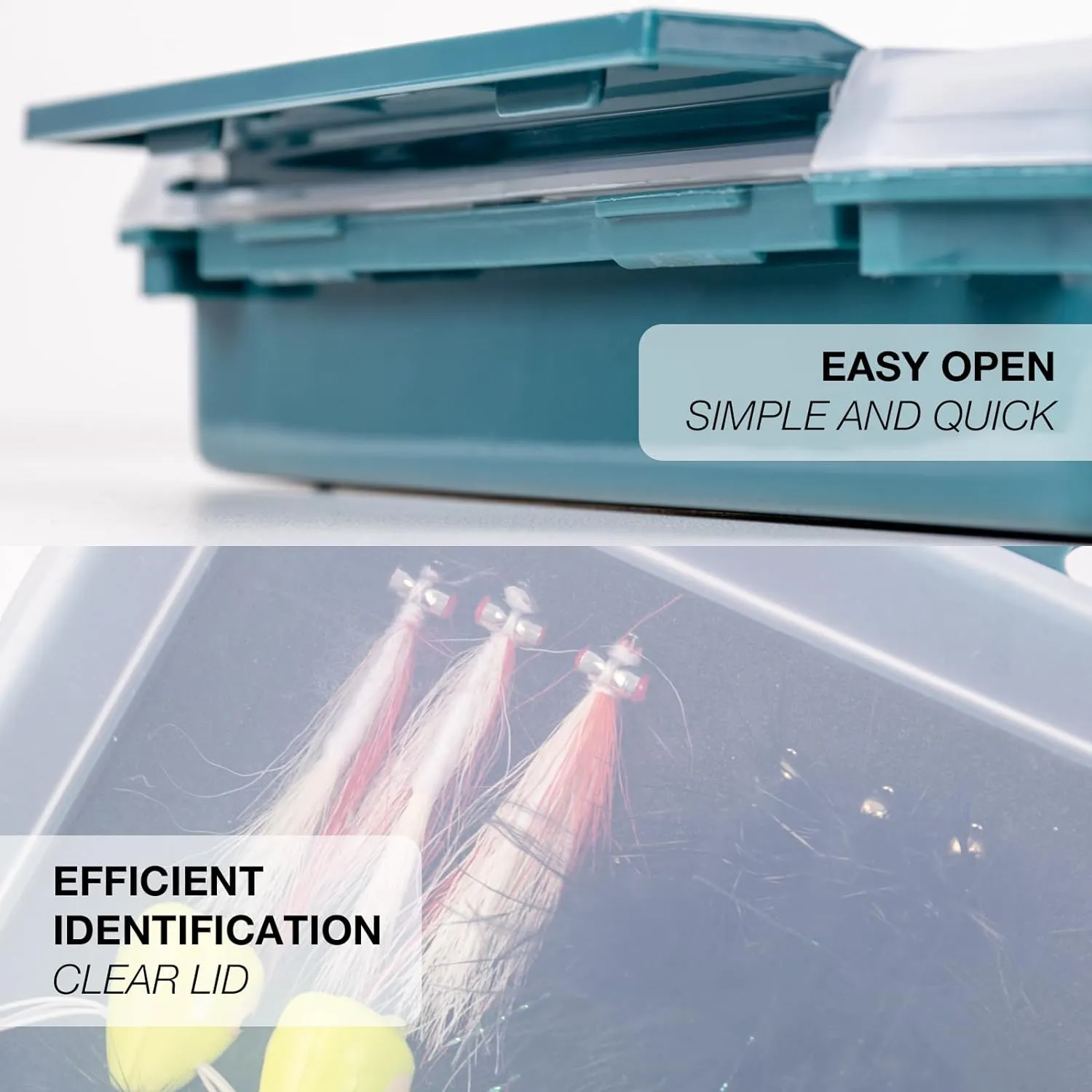 SF 2Packs Fishing Tackle Box Tray 3600 Slit Foam Case Double Buckle Open Plastic Jig Box Heads Hooks Spinners Spoons Storage Tackle Tray