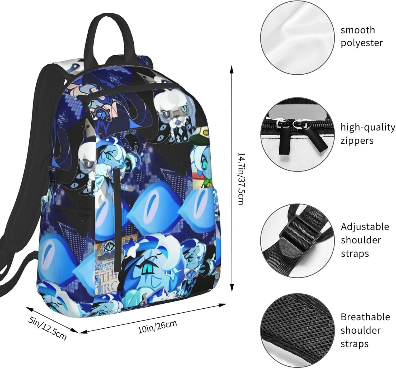 Shadow Milk Cookie Fashionable Casual Backpacks, Travel Bags For Boys And Girls(17ï¼‰
