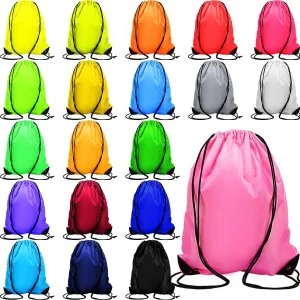 Shappy 80 Pack Drawstring Backpack Bulk Drawstring Bags with 20 Colors Waterproof Draw String Bags DIY Available for Group Hiking Yoga Gym Swimming Travel Beach Homeless