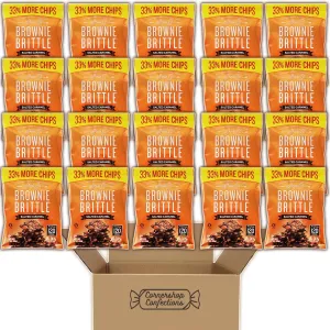 Sheila G's Salted Caramel Brownie Brittle 20 Single Serve Bag Bulk Pack - Perfect Portions for Road Trips, Lunch Boxes, Work Desks, Gym Bags, Plane Trips - In Cornershop Confections Protective Box