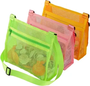 Shell Bags for Beach - Mesh Shell Collecting Bags for Kids, Picking Up Shells
