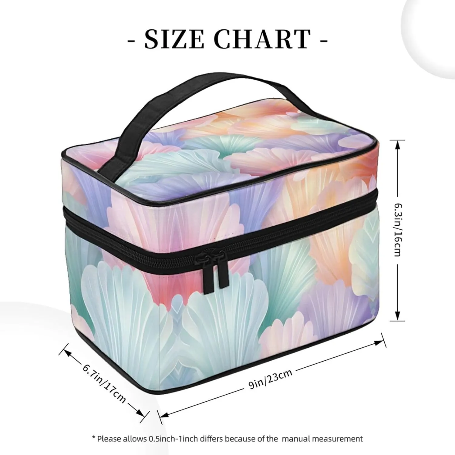 Shell Makeup Bag for Women Travel Cosmetic Bag Large Makeup Case Portable Toiletry Skincare Organizer Bag