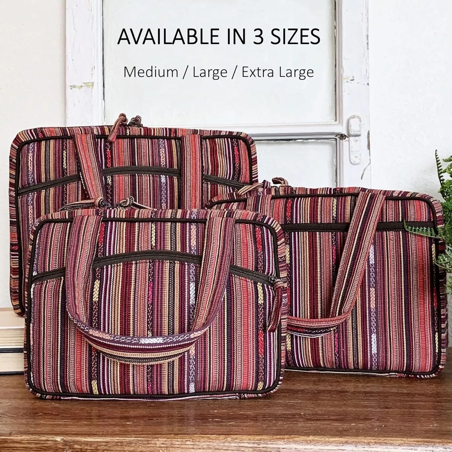 Shenaini Bible Covers for Men, Women – Ladies, Men’s Bible Cases in Medium, Large, Extra Large Sizes - Chic Bible Covers with Pockets, Handles & Zipper – Padded Bible Case (EARTHY BROWN, LARGE)