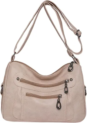 Shoulder Purses Soft Leather Stylish Solid Crossbody Bag Trend Versatile Pocket Shoulder Bag