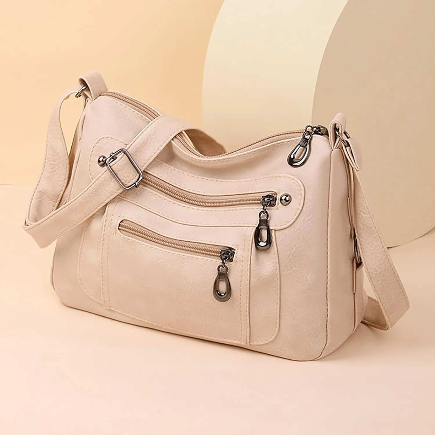 Shoulder Purses Soft Leather Stylish Solid Crossbody Bag Trend Versatile Pocket Shoulder Bag