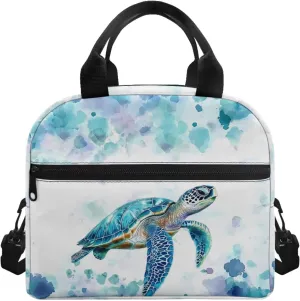 Showudesigns Sea Turtle Lunch Bags for Girls 10-12 12-14 Kids Insulated Lunch Box Reusable Lunch Tote Bag with Handles Middle School Lunchbox Containers Hippie Thermal Meal Tote Kit