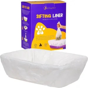 Sifting Litter Box Liners- 30-Count Elastic Cat Pan Liners for Large, Extra Large, Giant, and Extra Giant Litter Box - 36" x 18" Universal Fit Quick Sifting Cat Litter Bags