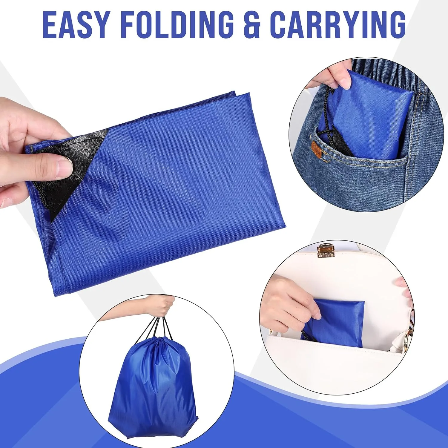 Silkfly 100 Pieces Drawstring Backpack Bags Bulk Portable Blank Cinch Storage Bags for Sports, School, DIY Gifts, Homeless, Social Assistance(Royal Blue)