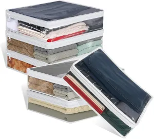 simarro 6 Packs Clear Zippered Storage Bags, Sweater Storage Bags with Zipper, Bed Sheet Organizer for Blankets Linen Bed Sheet Quilt Clothes Pillow (15.7 x 13.8 x 3.9 Inch)