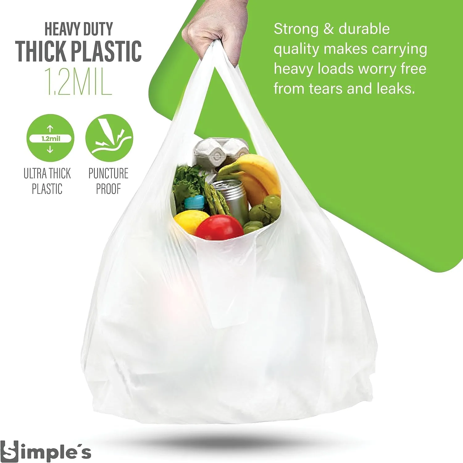 Simple's Household T- shirt bags, (50 Count)