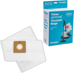 Simplicity Vacuums SBCH-3 Canister Vacuum Replacement Bags, Fits with Brio Canister Vacuum Cleaner, XL Vacuum Bags, 3-pack Set