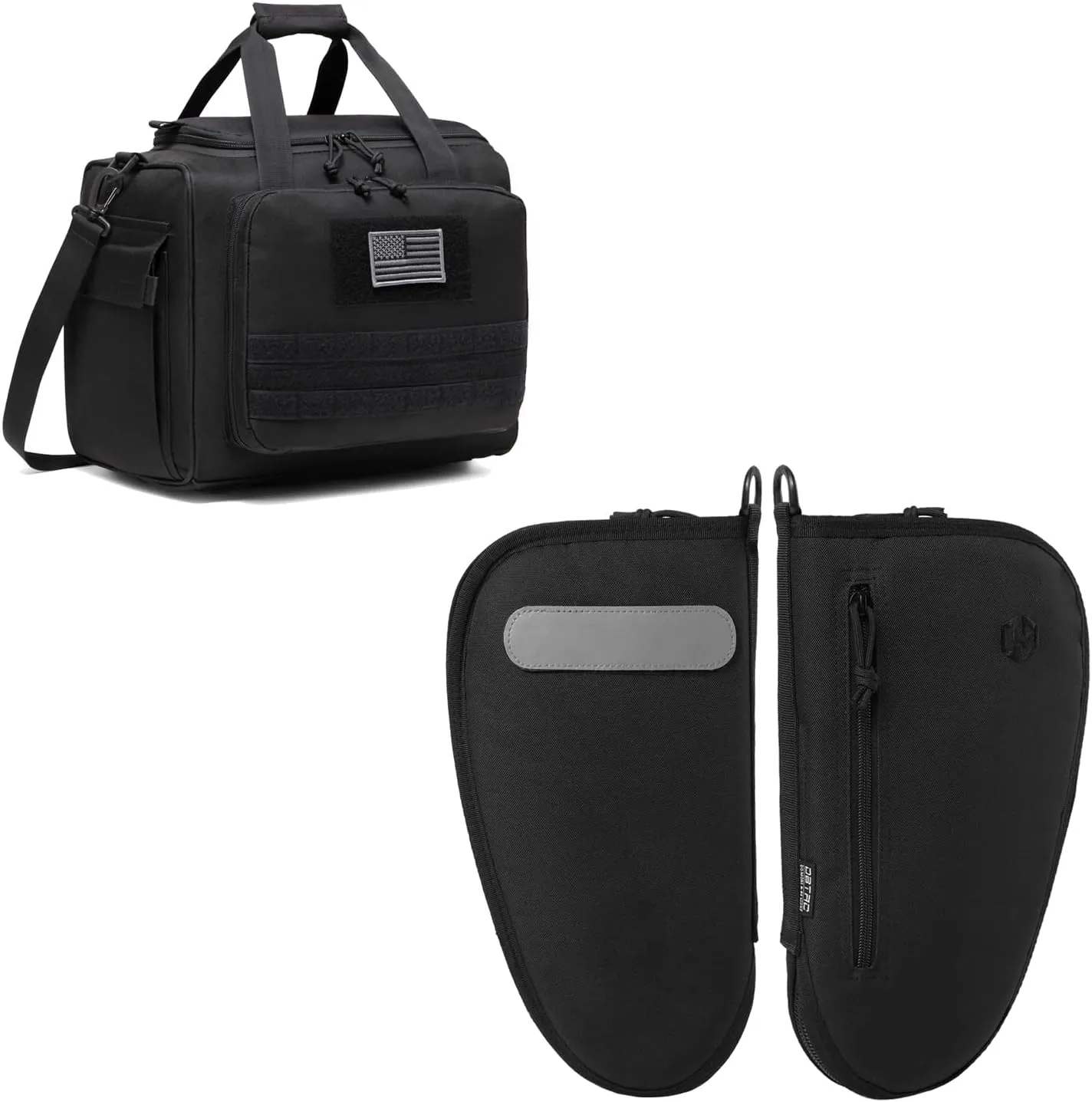 Single Padded Pistol Bag Large (Black)   Range Bag Large for 4  Pistol (Black), Lockable Zipper, Durable Material, Compact Design