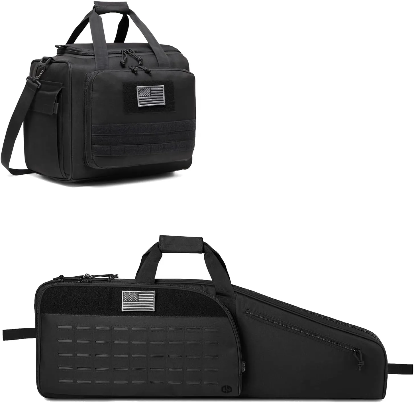 Single Rifle Bag 35" (Black)   Range Bag Large for 4  Pistol (Black), Lockable Zipper, Durable Material, Compact Design