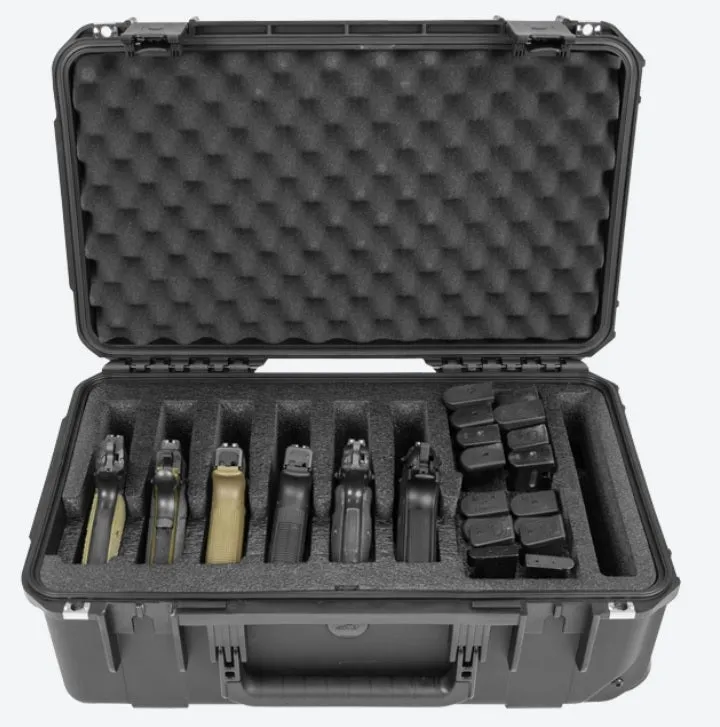 SKB 3i-2011-7B-M iSeries Multi Hand gun case, custom foam, 6 gun, Black