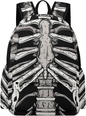 Skeleton Ribcage Bone Fashion Laptop Backpack Purse Travel Backpack Casual Shoulder Bag for Work Shopping Camping
