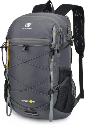 SKYSPER Packable Hiking Backpack 30L Lightweight Daypack Travel Backpacks for Women Men（Darkgrey）