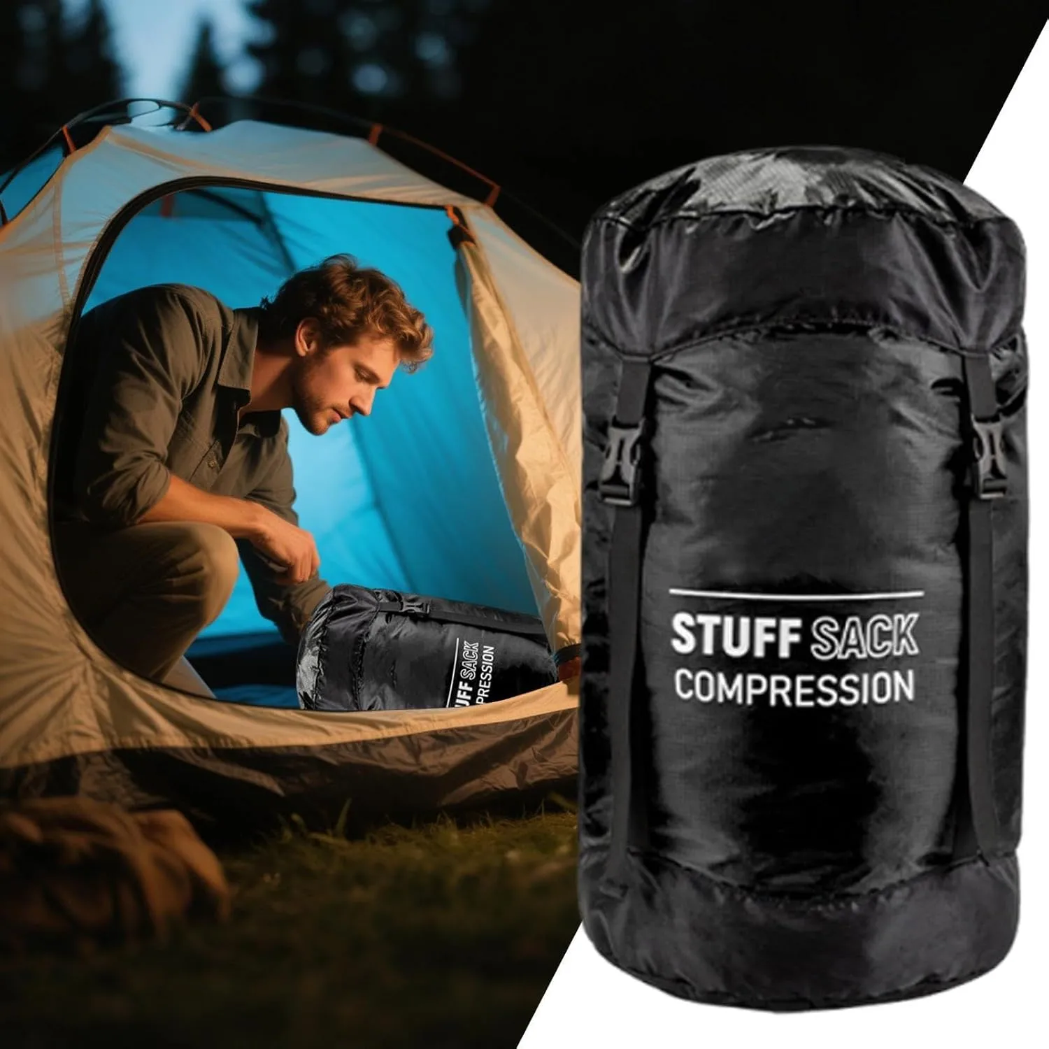 Sleeping Bag Stuff Sack,Quick-Dry Stuff Sacks for Backpacking - Lightweight Breathable Reusable Outdoor Gear for Hiking Supplies Camping Travel